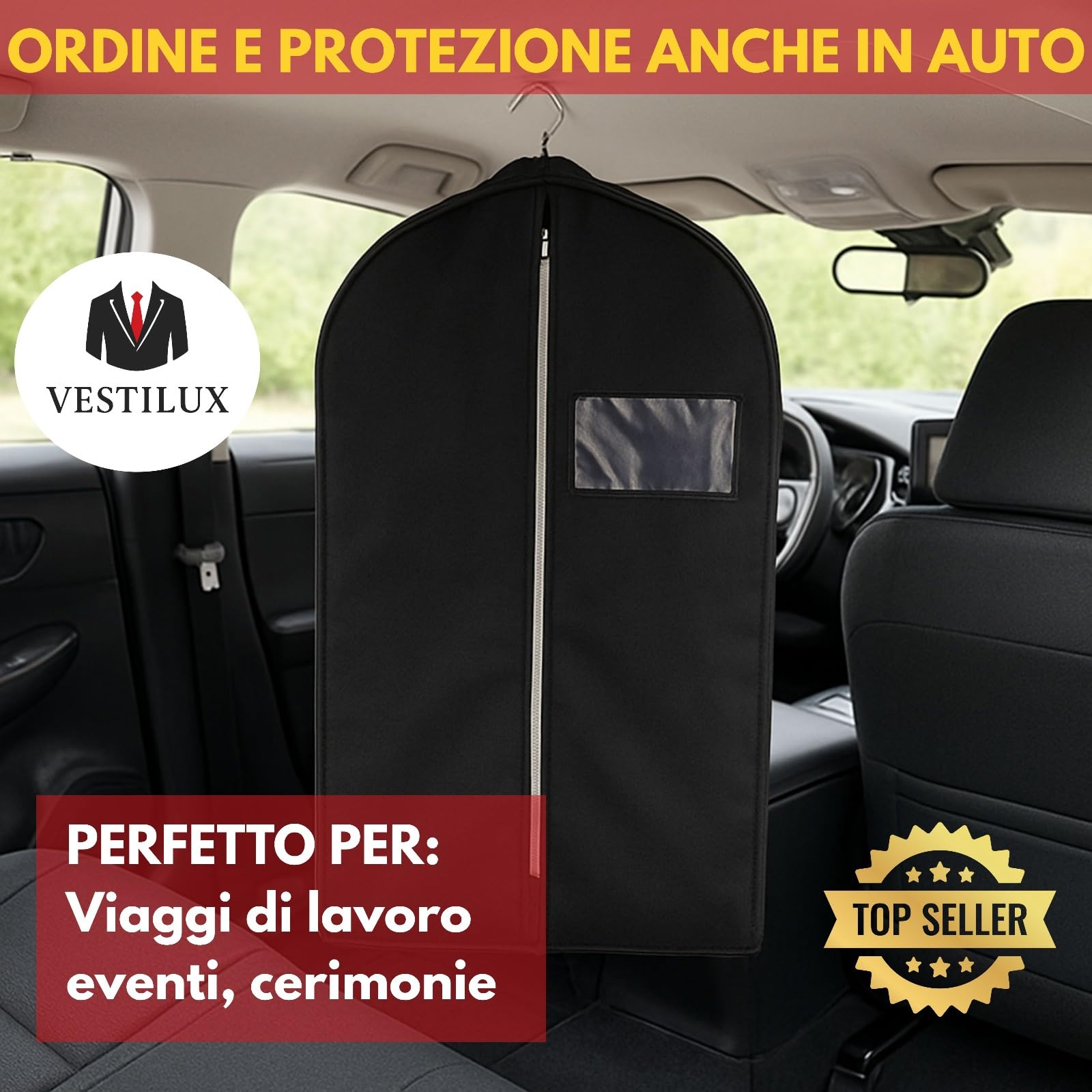 2 Copriabiti da Armadio 100 x 60. Custodia Antipolvere e Antiacari con Zip. Porta Abiti Protettivo e Traspirante per Giacche e Cappotti.