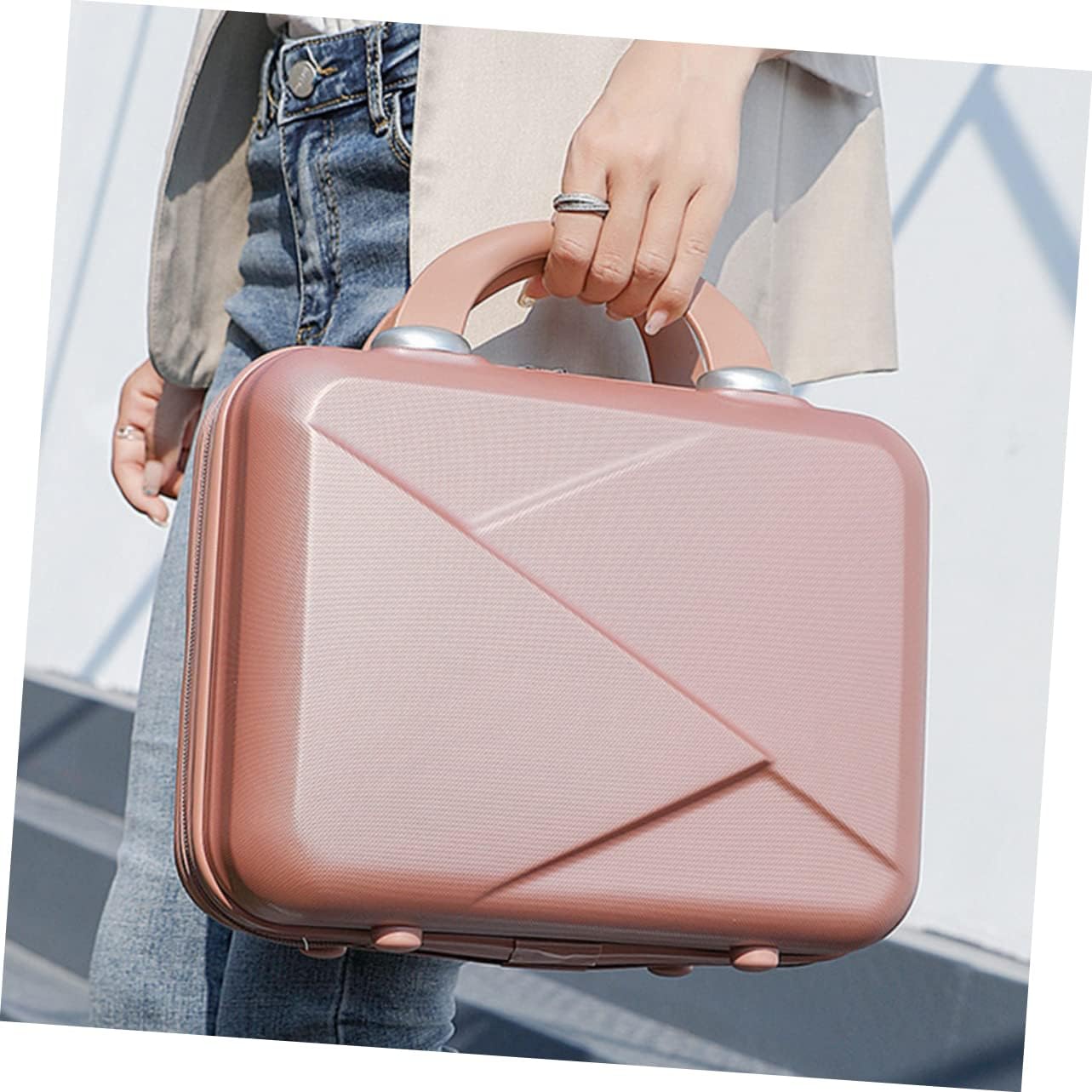 Gatuida Travel Small Suitcase Cosmetic Case Portable Makeup Holder for Women Stylish Organizer for Travel and Home Use Durable and Lightweight Design