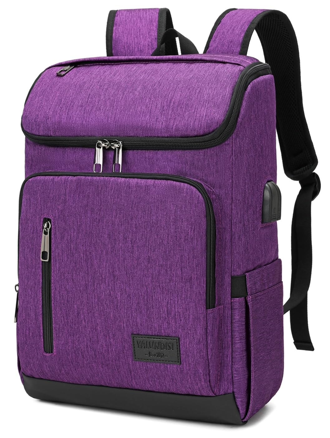 YALUNDISI Laptop Backpacks Travel Backpack Carry On Backpack Casual Daypack with USB Charging Port for Men Women Purple