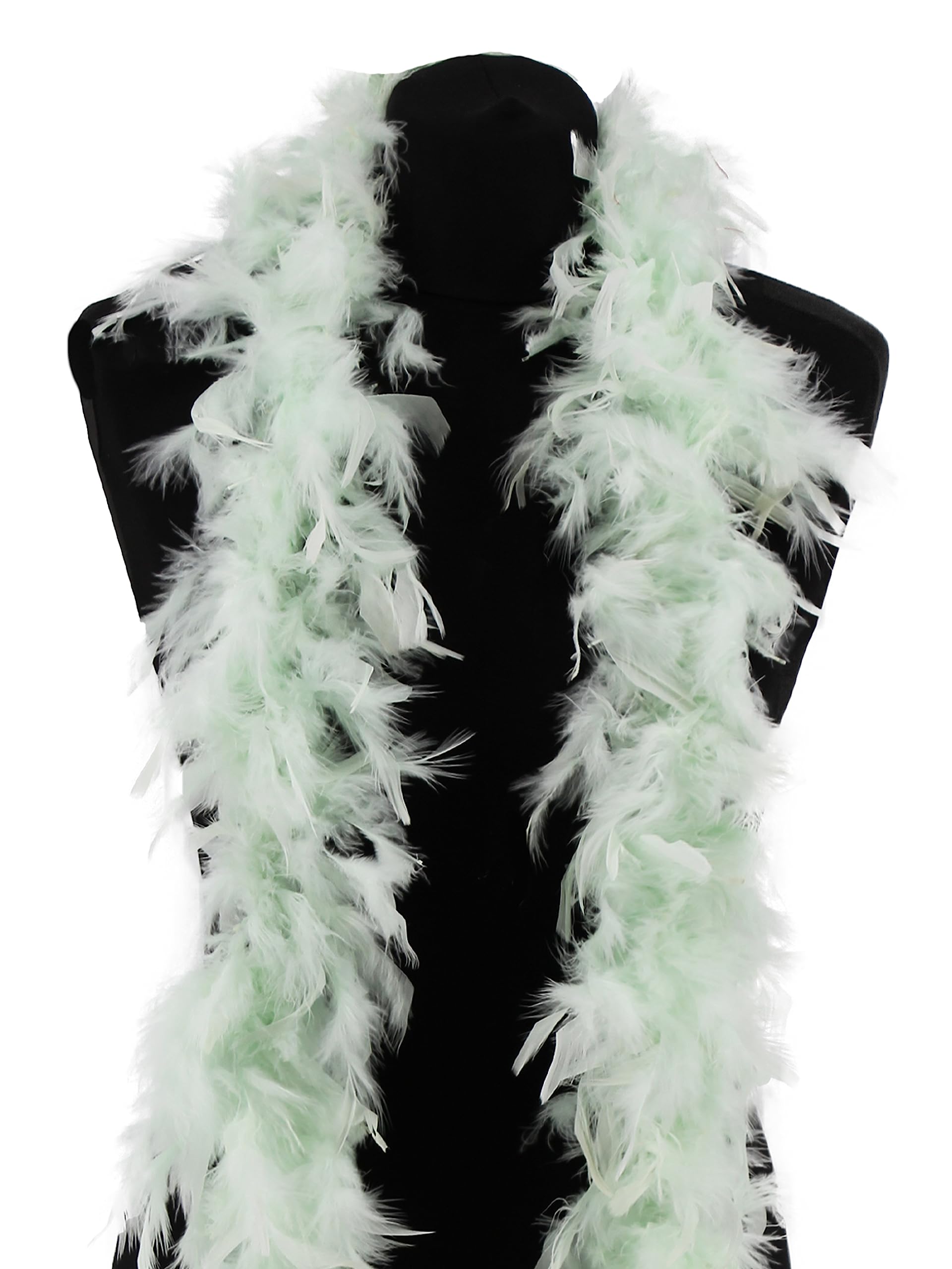 Feather Boa 50g 180cm Soft Turkey Feathers Light Long Boas for Women Hen Party Fancy Dress Costume Burlesque Dance Showgirls 1920s Gatsby Flapper Halloween Christmas Photo Props (ICY Mint Green)