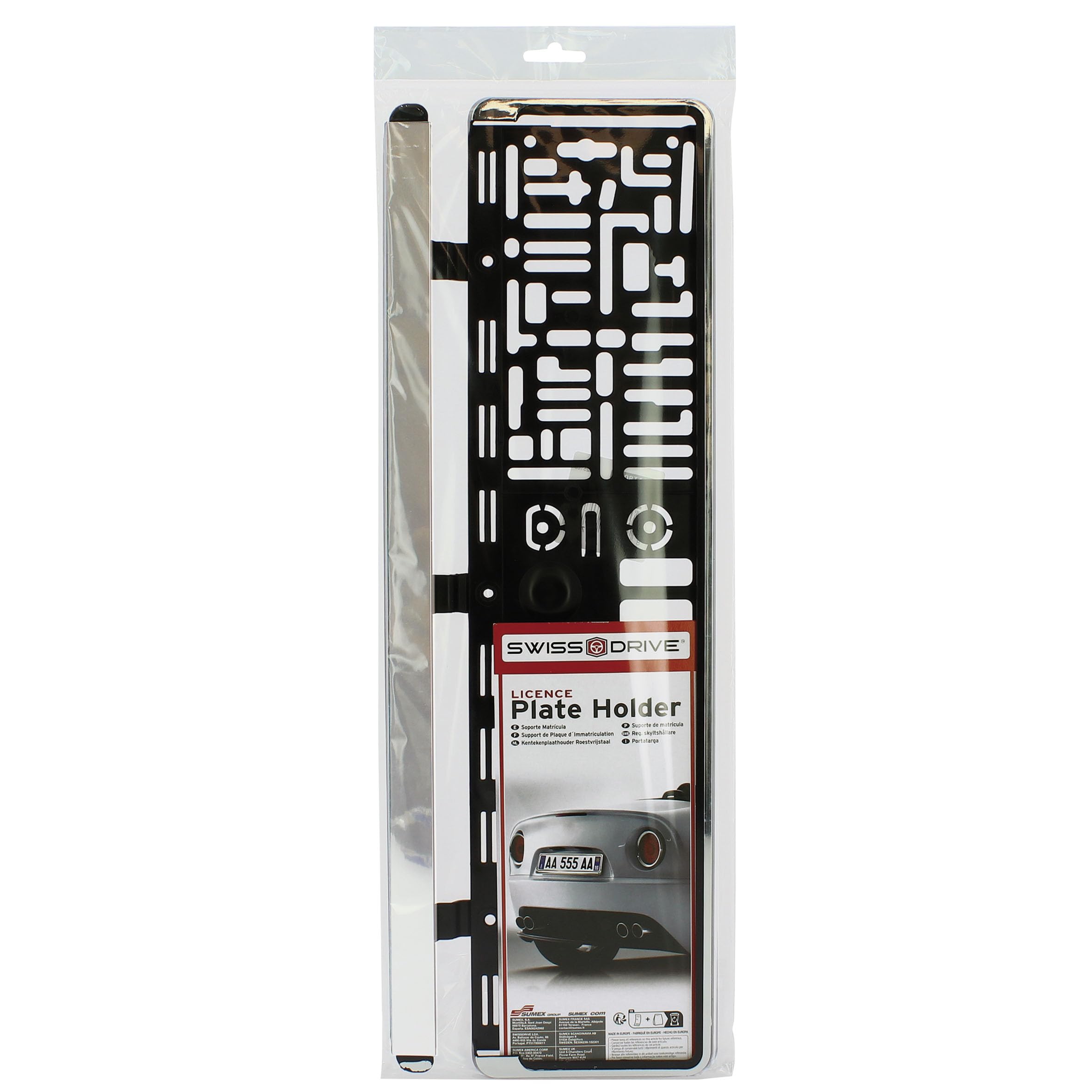 Sumex MAT8000 ABS ramka rejestracyjna Euro Clip - chrom