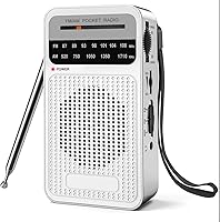 Vista 1 de Radio portátil AM FM con recepción de largo alcance, radio transistor Goodes con altavoz, conector para auriculares, funciona con pilas 2AA para uso