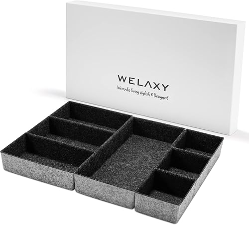 Welaxy Organizador de cajones de lujo multiusos, bandeja Catchall, organizador de mostrador para llaves, joyas, relojes, mesita de noche, soporte