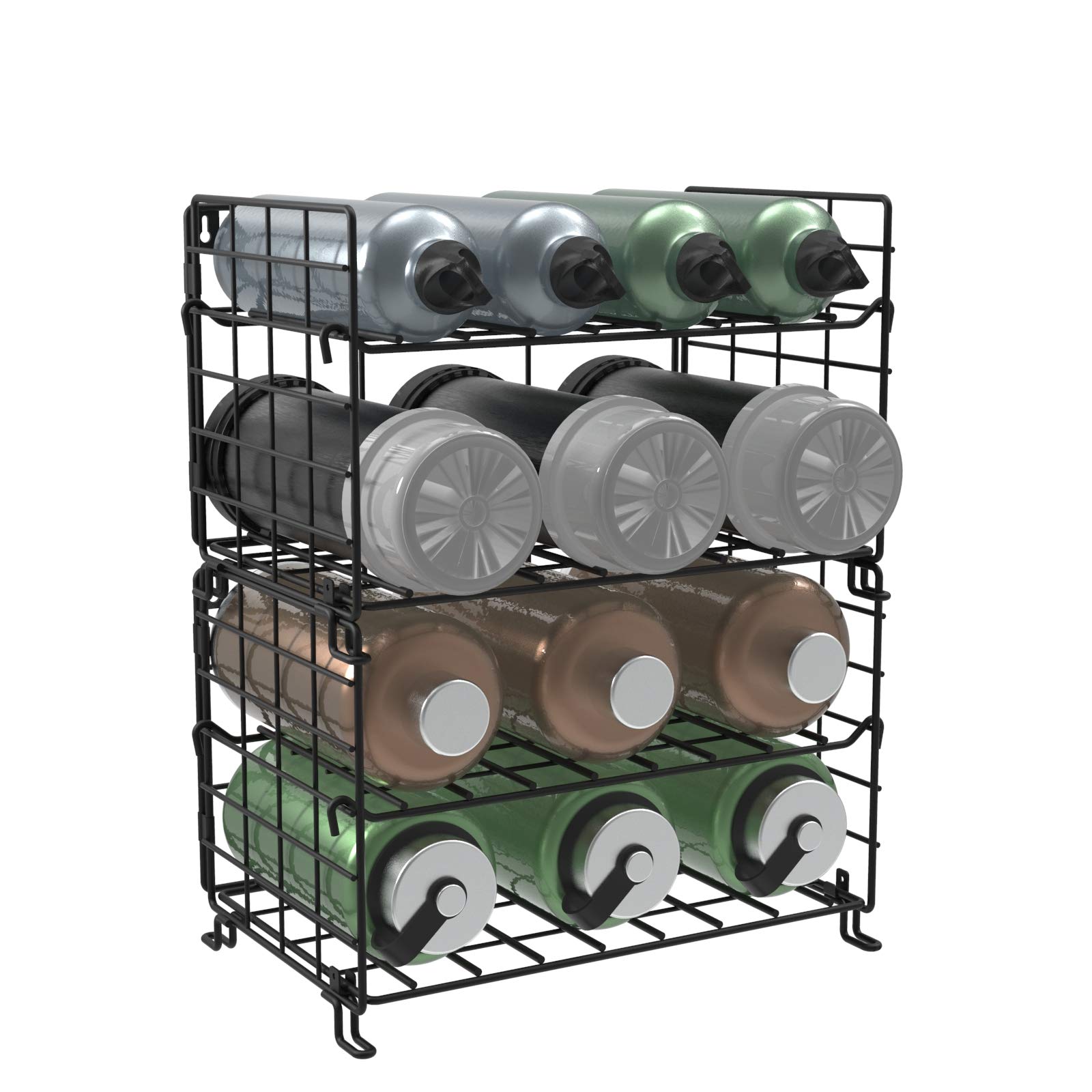 Buy Adjustable Water Bottle Organizer,4Tier WallMounted Water Bottle