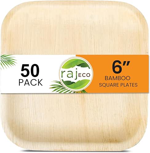 Raj Eco Compostable Palm Leaf Plates Like Bamboo Plates Disposable