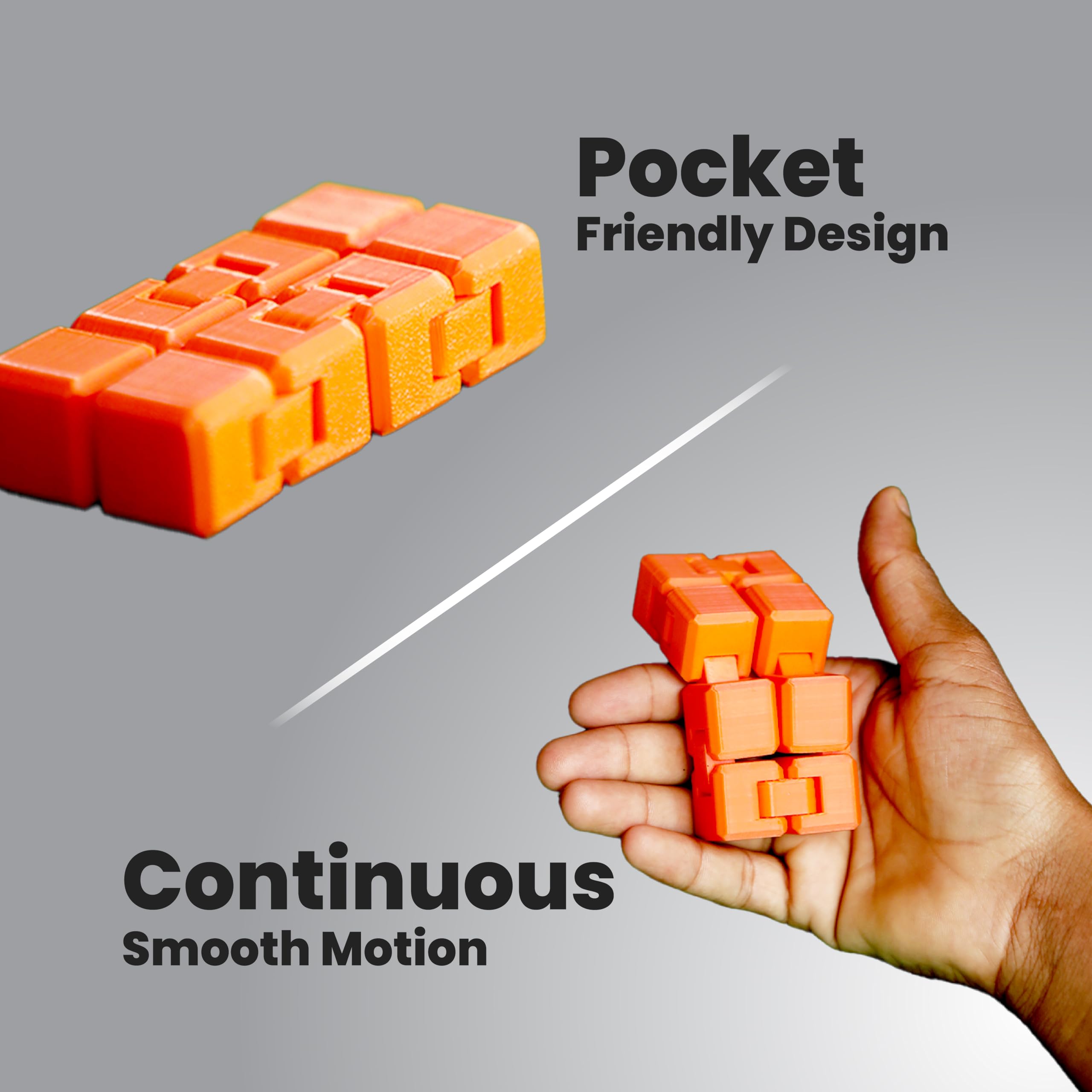 Wublue Infinity Cube – Fidget Toy for Focus & Stress Relief | Pocket-Sized, Smooth Hinges | Fun Desk Gadget for All Ages 1