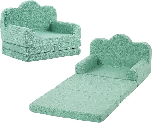 Sofá para niños, cómodo sofá 3 en 1, tumbona suave para dormitorio, sofá convertible para sala de juegos, niñas y niños, silla de lectura para