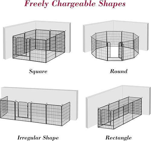 Miniatura 6 de Cerca para perros al aire libre, corralitos para perros de 32 pulgadas, 6 paneles para mascotas para perros pequeños, corral de juegos para