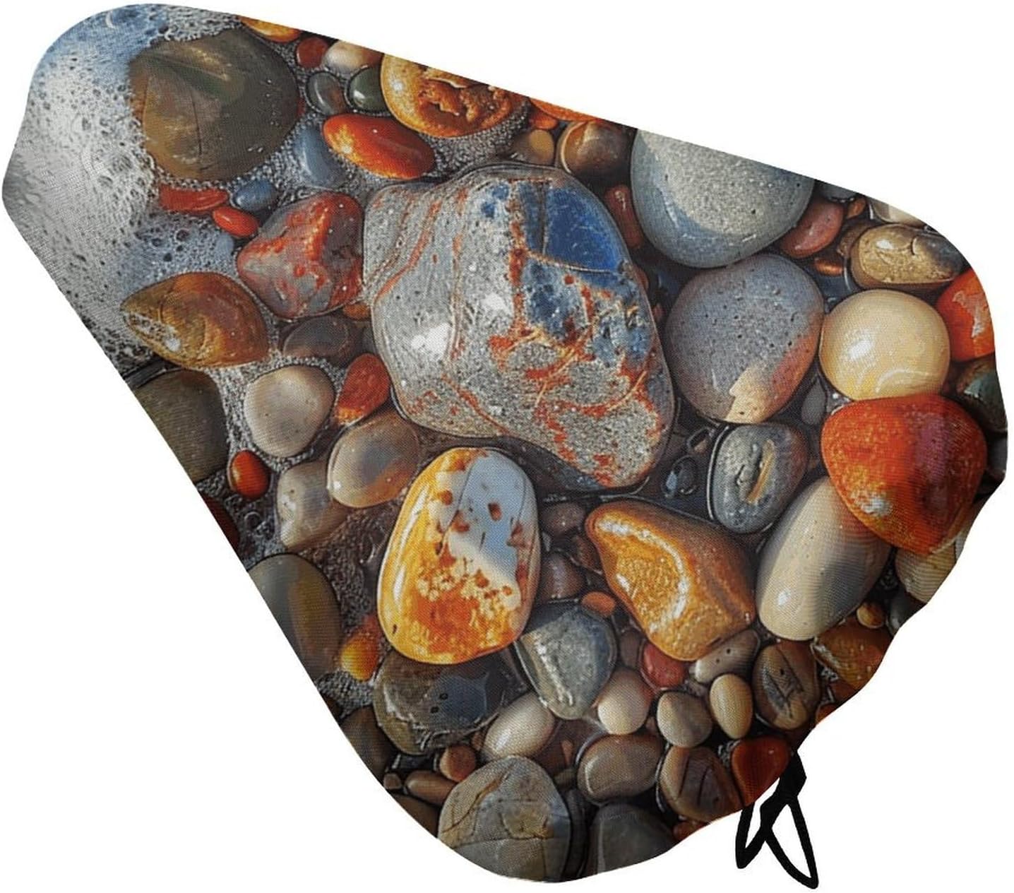 Stones on Beach Waterproof Bike Seat Cover with Drawstring