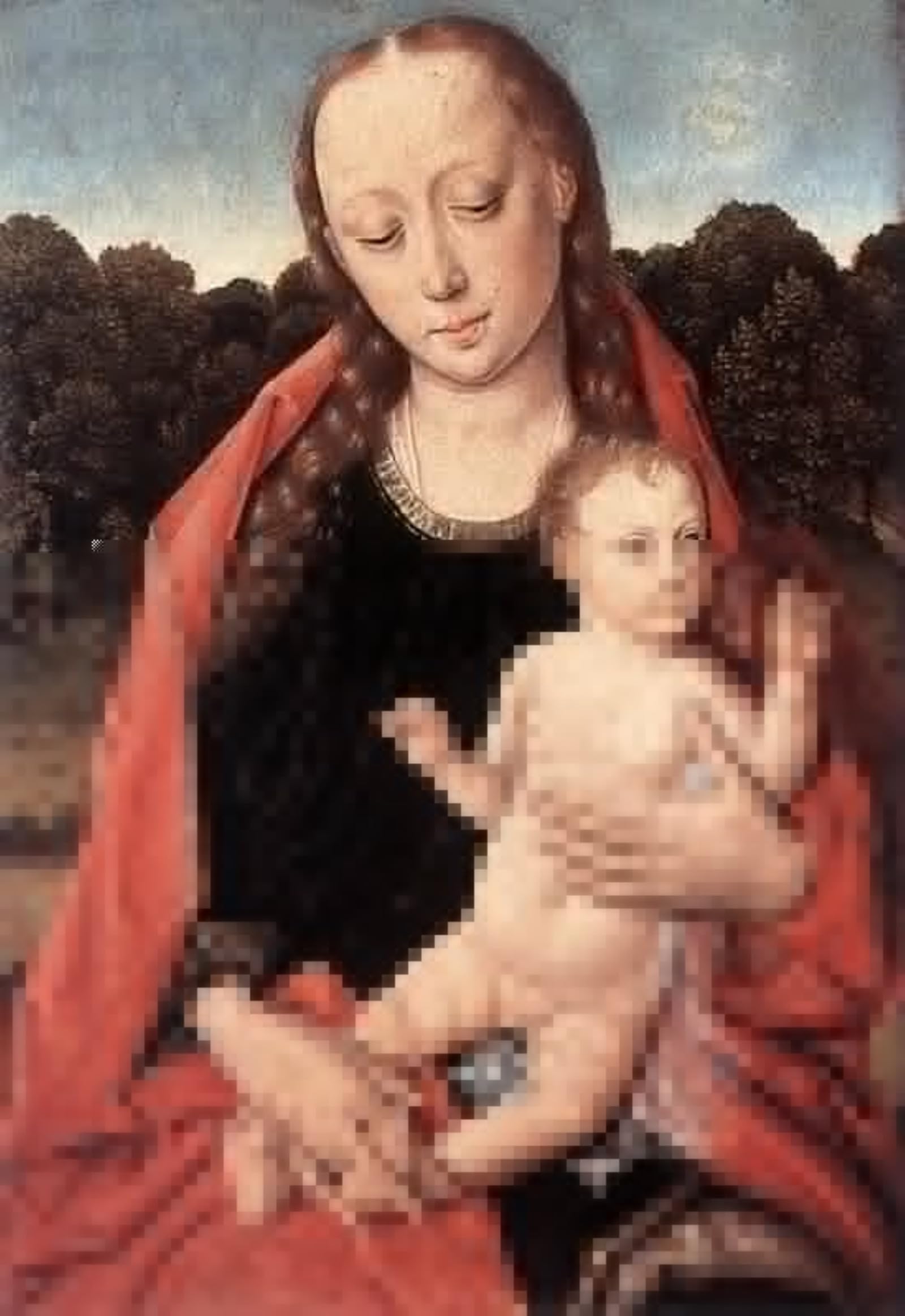 POSTERIIk Vintage Classic Picture Landscape Artwork the Virgin and Child by Dirck Bouts Portrait Canvas Painting for Office Home Decor 60x90cm
