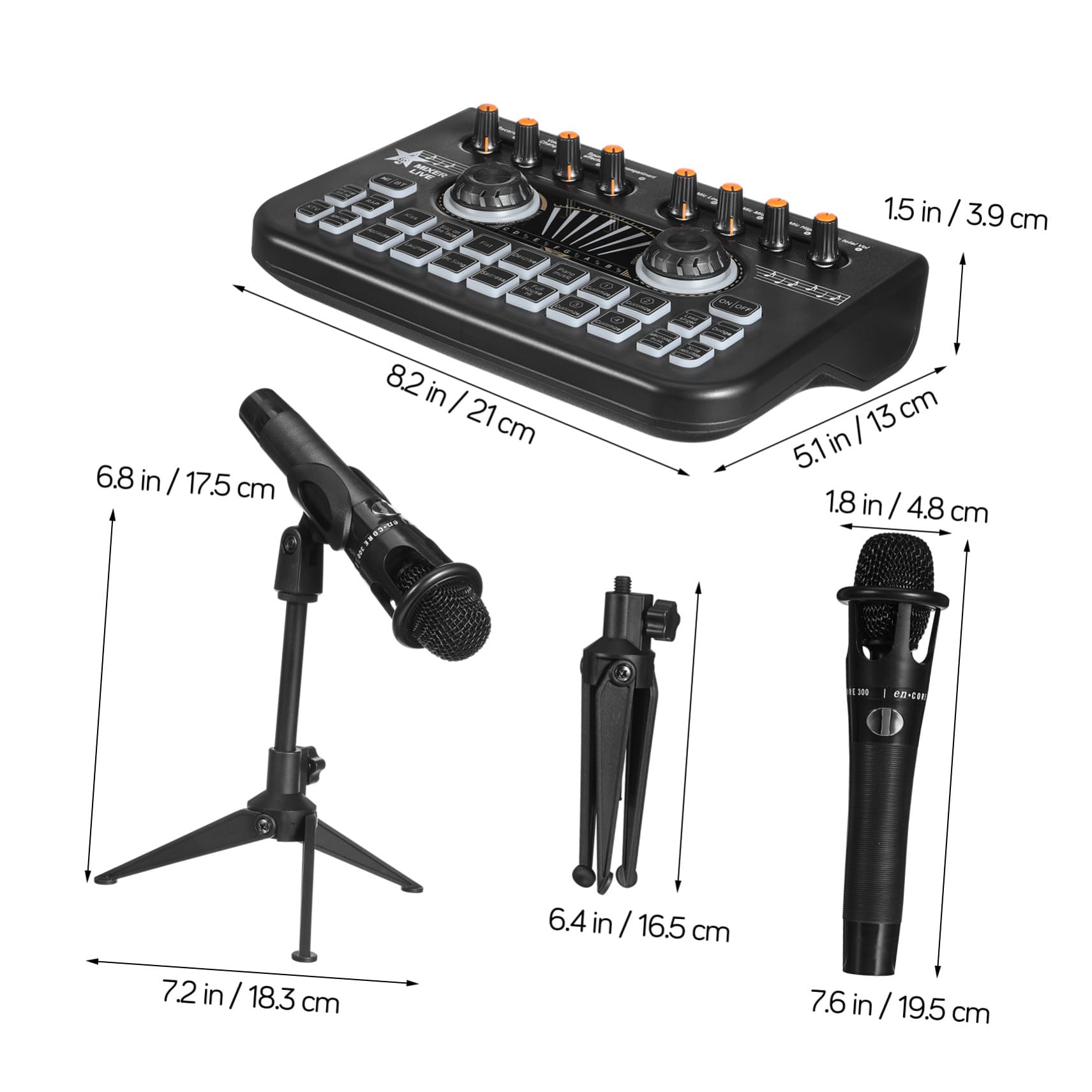 E300 Podcast Geräteset mit Doppelmikrofon und X3 Soundkarte | Streaming und Gaming, Schwarz, 1 Satz, Metall und Kunststoff, Benutzerfreundliche Oberfläche