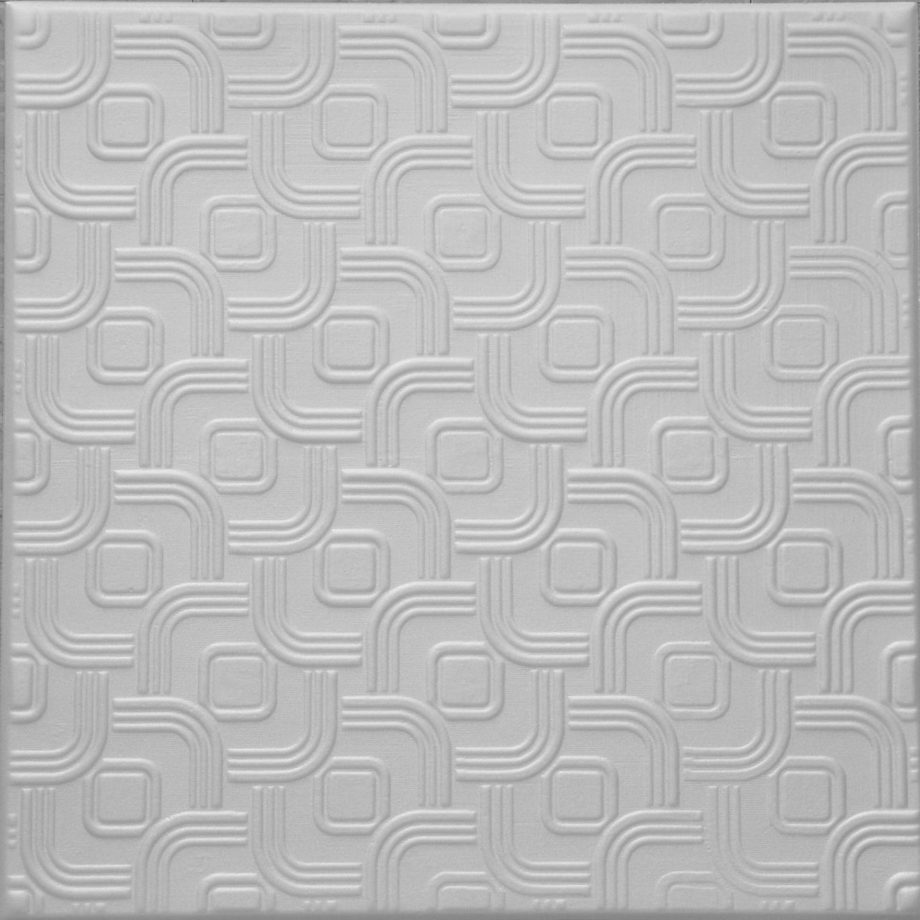 RM-71 Polystyrene (Styrofoam) ceiling tile to cover popcorn (Pack of 24 white tiles). Easy paintable. Easy DIY glue up application on any flat surface or popcorn ceiling. Decorative ceiling