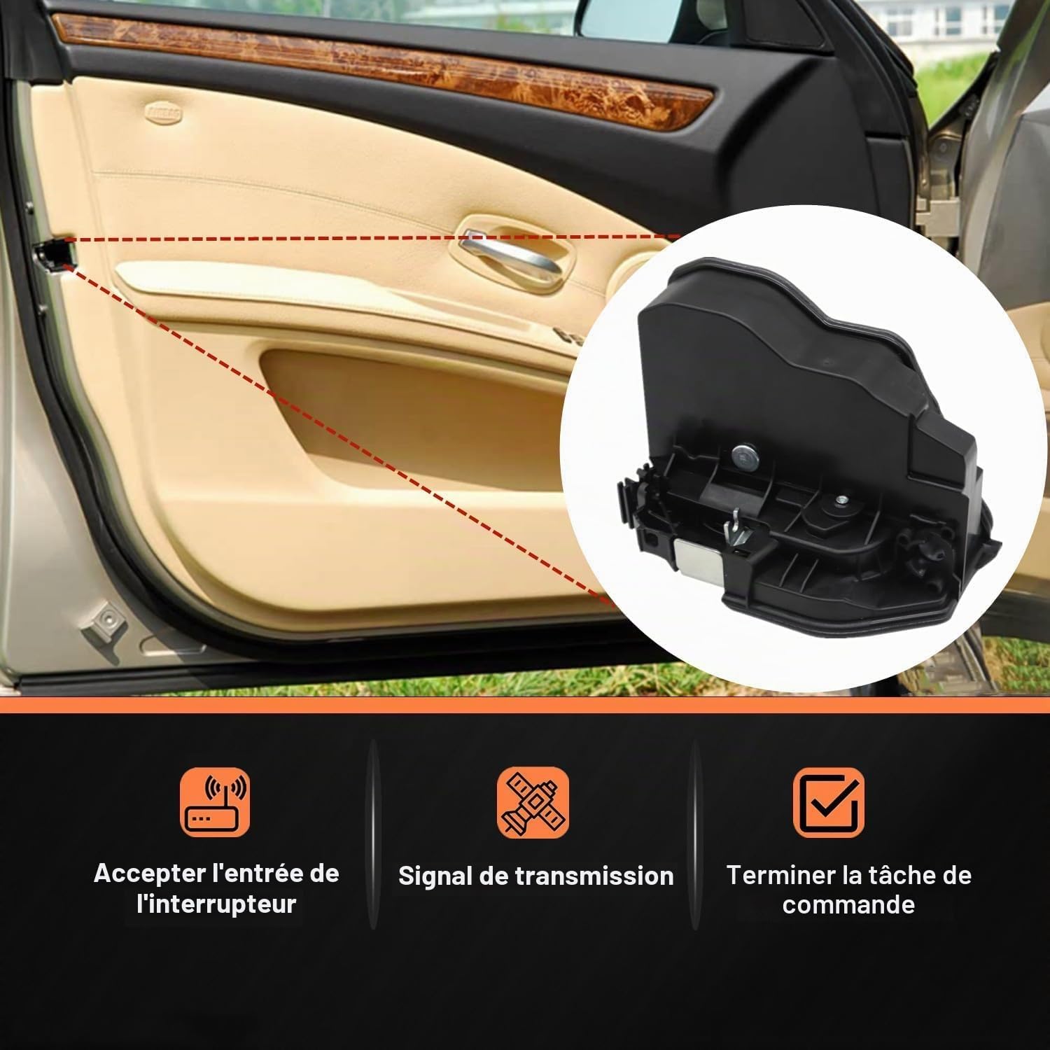 Actionneur serrure porte avant gauche,Pour BMW Série 1 E81 E82 E87 E88 F20 F21 Série 3 E90 E91 E92 E93 F30 F31 F32 F33 Série 5 E60 E61 F10 F11 Série 7 E65 E66 X1 X3 X5 X6 Z4,51217202143