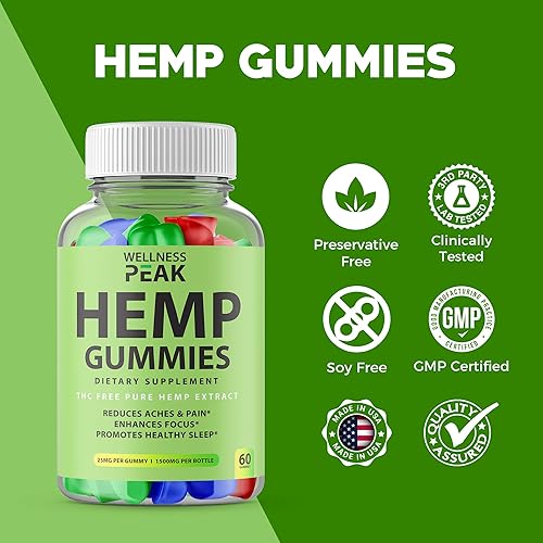 Miniatura 2 de Paquete de 3 gomitas Wellness Peak  Fórmula oficial  Gomitas Wellness Peak Advanced Strength, 25 mg por gomita 1500 mg por botella, fórmula 2023 de