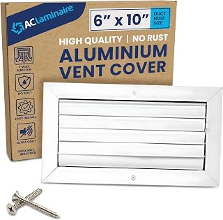 LAMINAIRE 6x10 Aluminum HVAC Vent Cover - Adjustable 1-Way Airflow Register for Wall/Ceiling, Quiet Damper with Rubber Seal