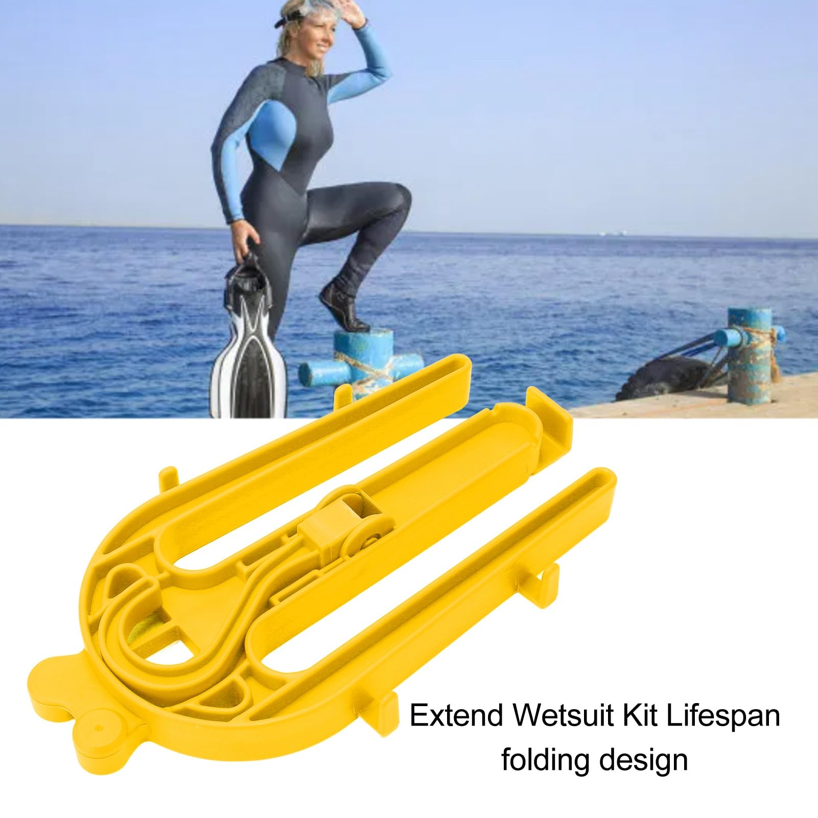Percha, Percha Plegable para Trajes de Neopreno, Estante de Secado, Soporte para Trajes para Surf, Buceo, Trajes húmedos, Botas, Guantes, Equipo (Amarilla)