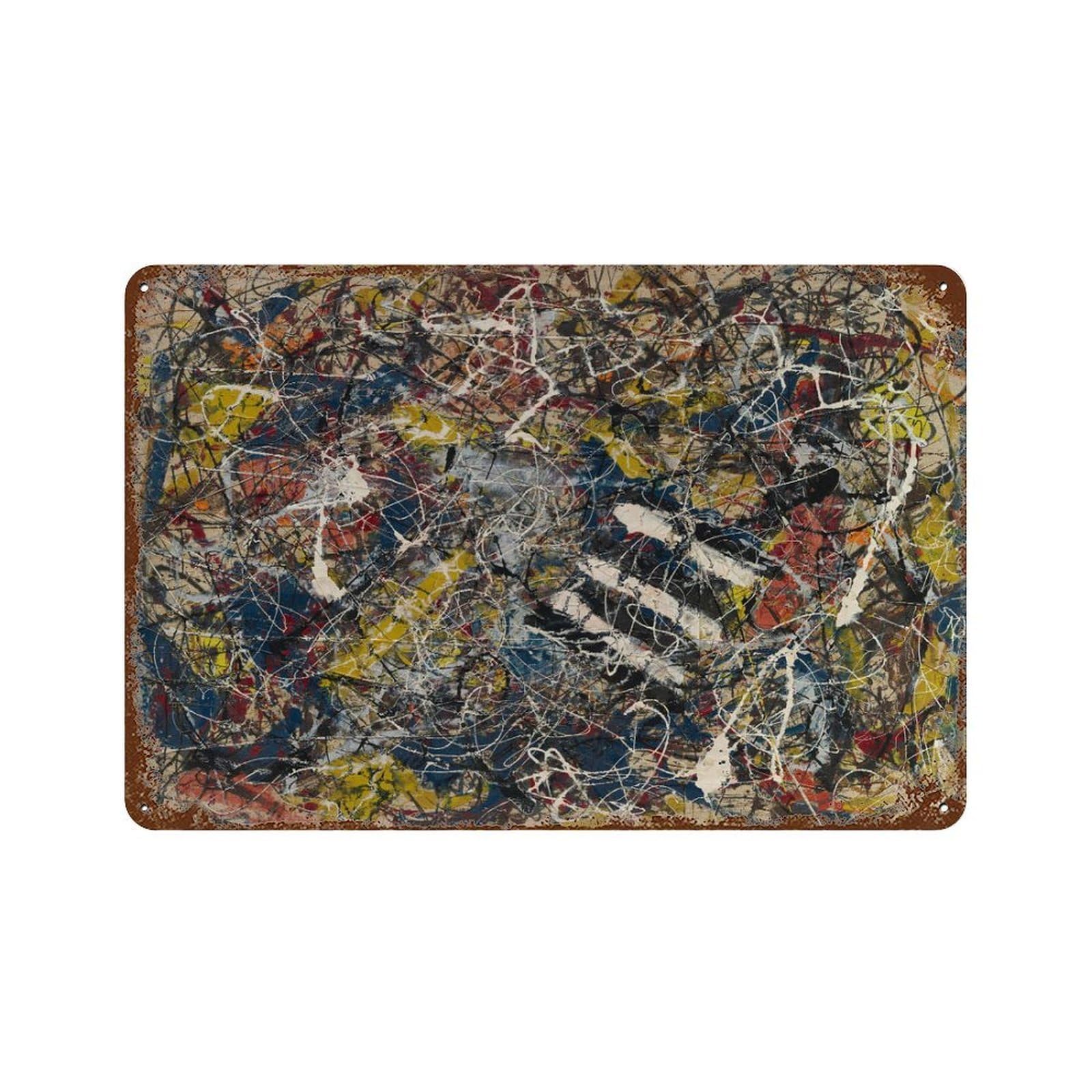 xiaoxiaoshen Pollock Abstract Expressionist Modern Decor Wall Decor Art Metal Tin Poster Modern Home Decor Art Home Bar Shop Decorations Vintage Sign 20x30cm