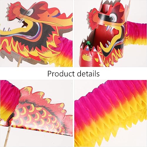 Miniatura 3 de Beavorty Decoración del hogar, diseño de dragón de papel chino, 8 unidades, diseño de dragón chino, guirnalda de dragón de papel en 3D, manualidades