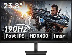 KTC Monitor de jogos de 24 polegadas 190Hz/180Hz, tela IPS rápida HDR 400, monitor FHD 1080P, 133% sRGB, AdaptiveSync, tempo de resposta de 1ms, HDMI *2&DP*1, inclinação ajustável, cuidados com os