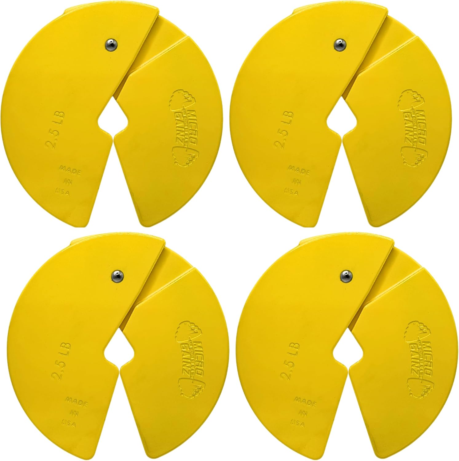 Micro Gainz Dumbbell Fractional 2.5 lb Weight Plate, Ideal for Micro Loading, (Choose Color) 4 Piece Fractional Weight Plates, Designed for Dumbbell Training, Made In USA