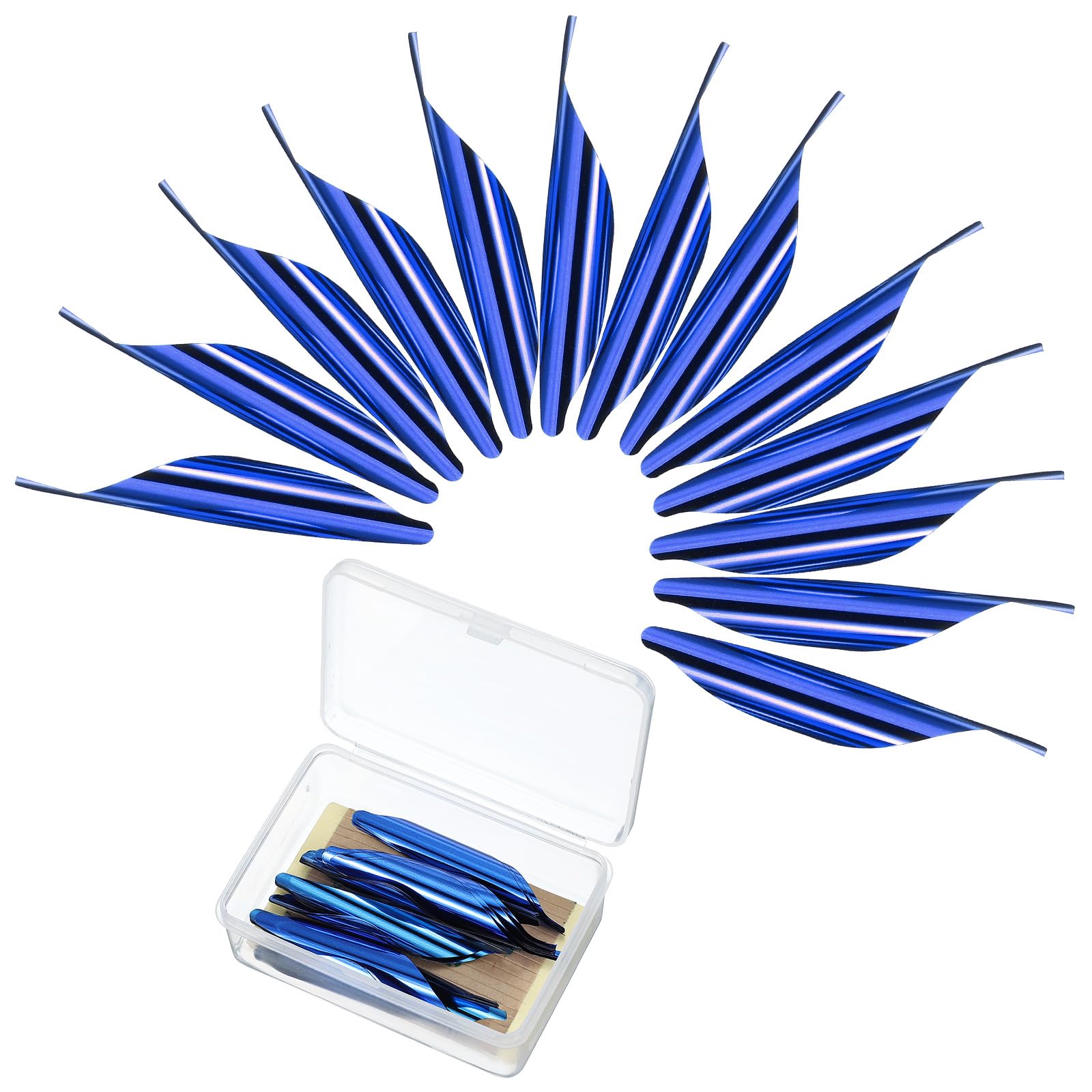 PATIKIL Arrows Spin Vanes, 50 Pack 1.8 Inch Plastic Arrow Fletching Archery Arrow Feather Right Twist Fletch for DIY Target Shooting, Blue