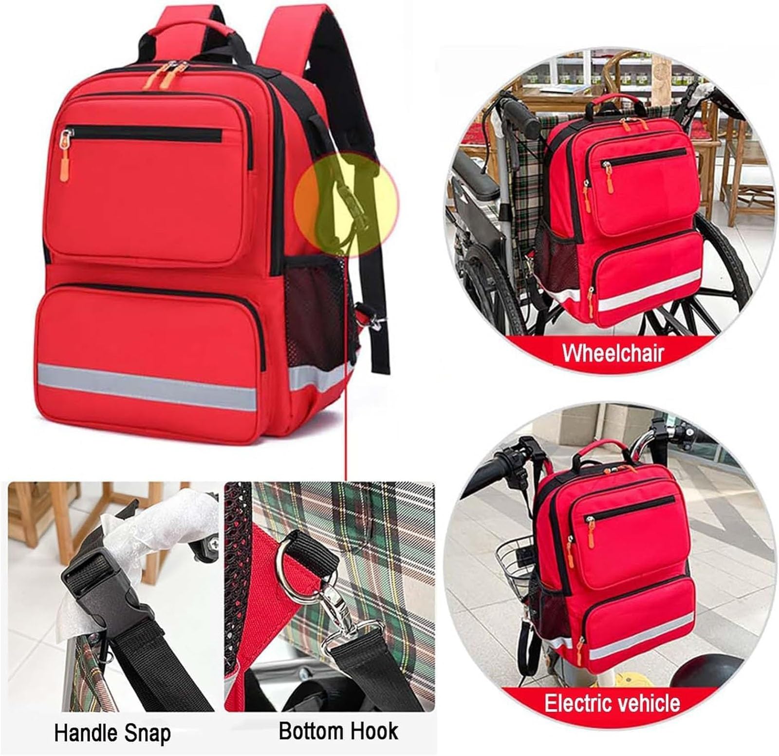 Zaino di Pronto Soccorso Vuoto di Emergenza, borsa per traumi medici, zaino di pronto soccorso di sicurezza vuoto con multi-tasche, kit di pronto soccorso per auto, casa, escursionismo, campeggio e vi