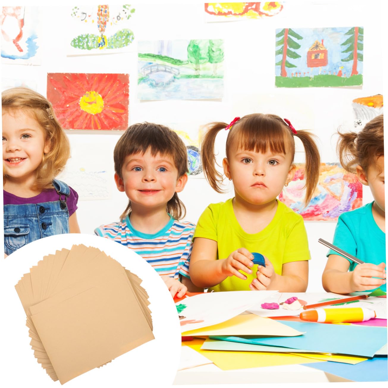 ULDIGI Papier Kraft Épais 210 G A4 Lisse 100 Feuilles pour Dessin Garçon et Filles Pratique