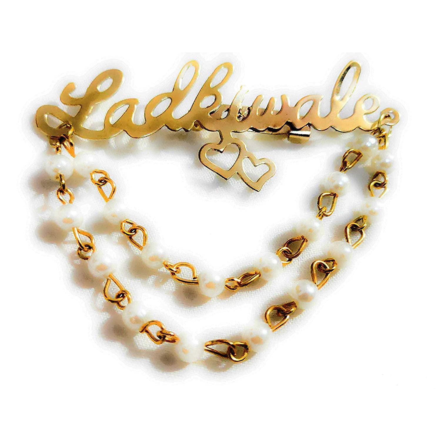RN Collection Gold Plated Metal Brooch Golden Unisex Accessories For Men and Women. (Ladkiwale-Gold-1) (15) (B099284L5S) Amazon Price History, Amazon Price Tracker