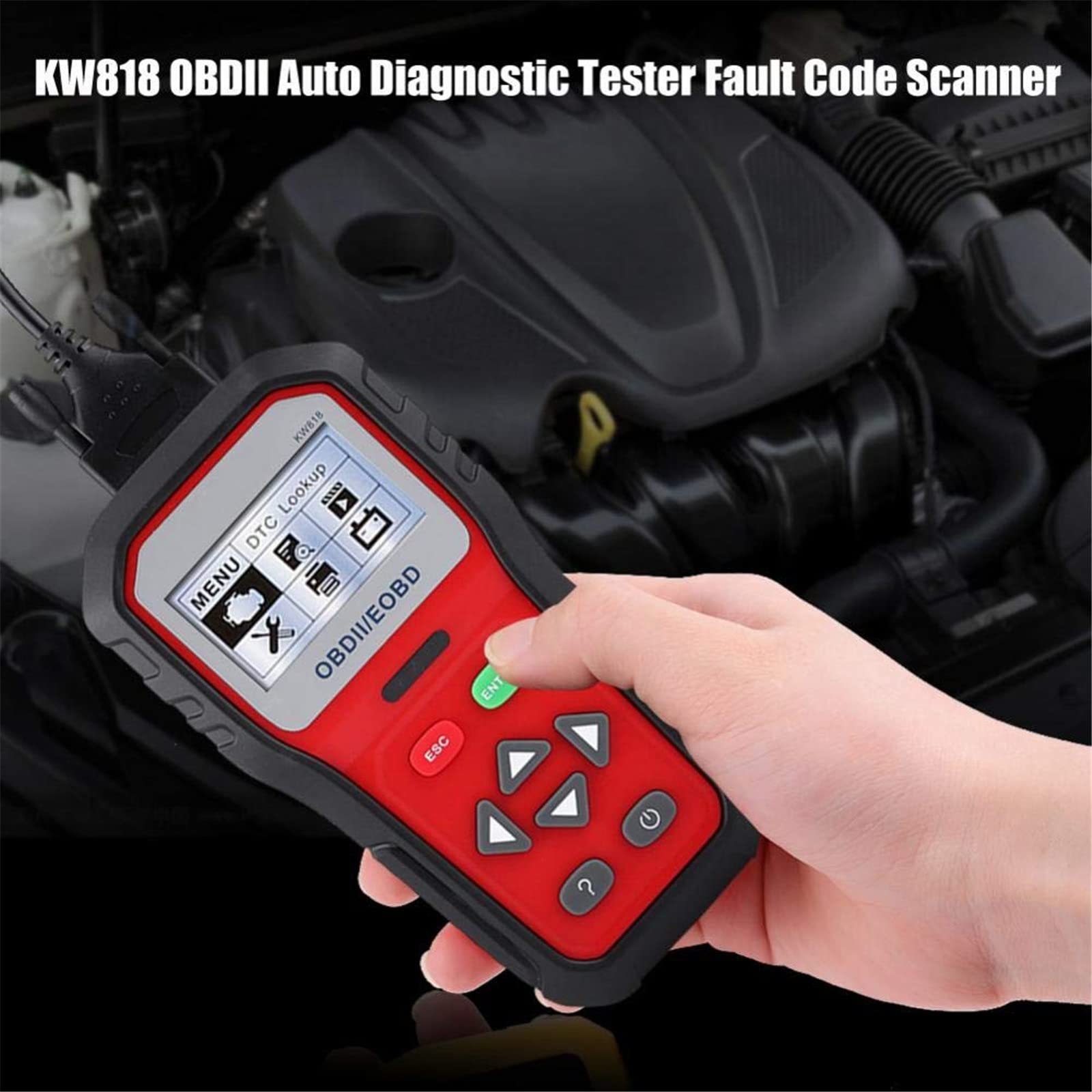 Automatyczny Tester Diagnostyczny KW818 OBD2 OBDII EOBD W Pełni Funkcjonalny Automatyczny Tester Diagnostyczny Skaner Kodów Usterek Czytnik Samochodowy Sprzęt Diagnostyczny