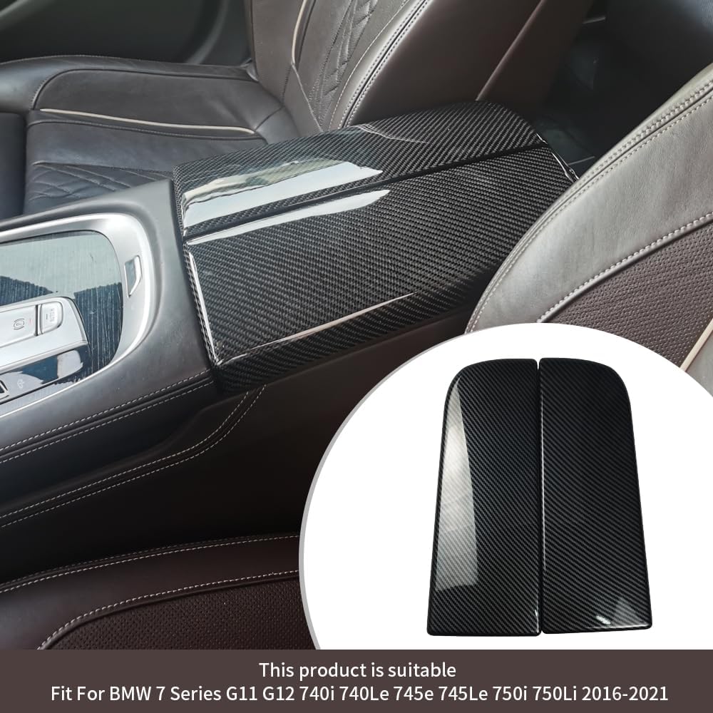 Center Console Box Covers for BMW 7 Series E65 E66 F01 F02 G11 G12 2002-2021 Carbon Fober Color Inner Armrest Box Cover Panel Protect Decorate Auto Accessories (G11 G12 2016-2021)