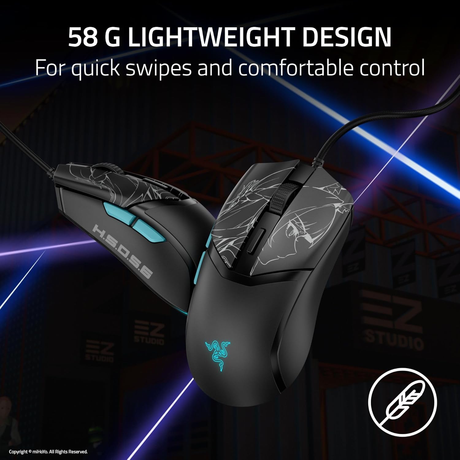 Razer Cobra Wired Gaming Mouse: 58g Lightweight - Gen-3 Switches - Chroma RGB Lighting Underglow - 8500 DPI Optical Sensor - 100% PTFE Mouse Feet - Speedflex Cable - Zenless Zone Zero Edition