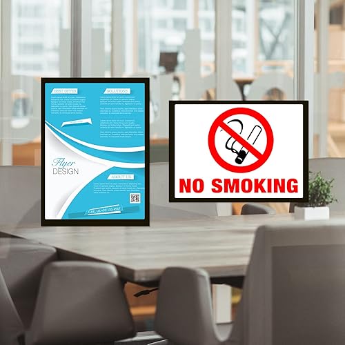 Vista 4 de Marspark 32 soportes magnéticos para letreros de 8.5 x 11 pulgadas, autoadhesivo, soporte magnético para documentos, portarretratos con borde