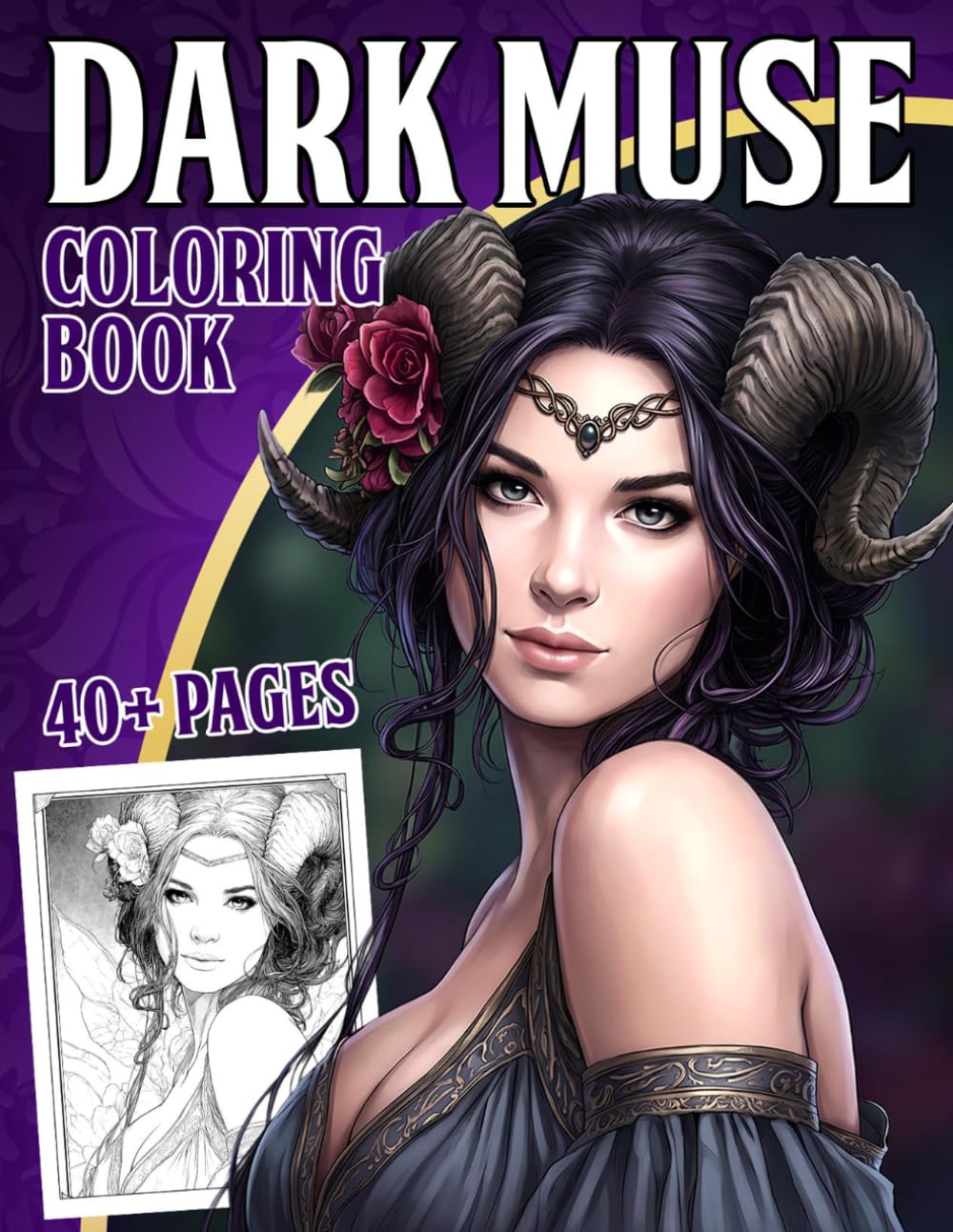 Dark Muse Coloring Book: Dark and Gothic Coloring Pages With Beautiful Girls Edgy Aesthetic For Beauty Lovers Stress Relief & Relaxation