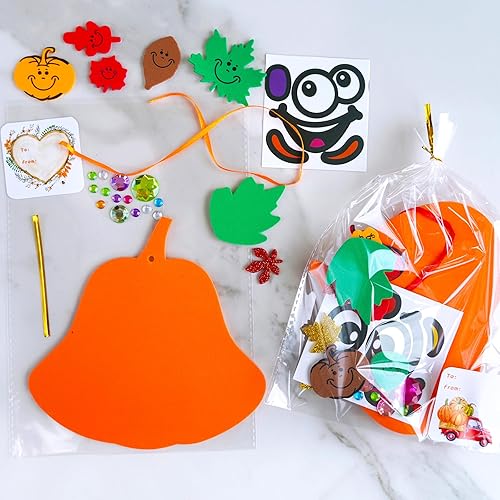 Miniatura 6 de Winlyn 30 juegos de decoraciones de calabaza de Halloween para bricolaje, kits de manualidades de calabaza de espuma, formas de calabaza de 8