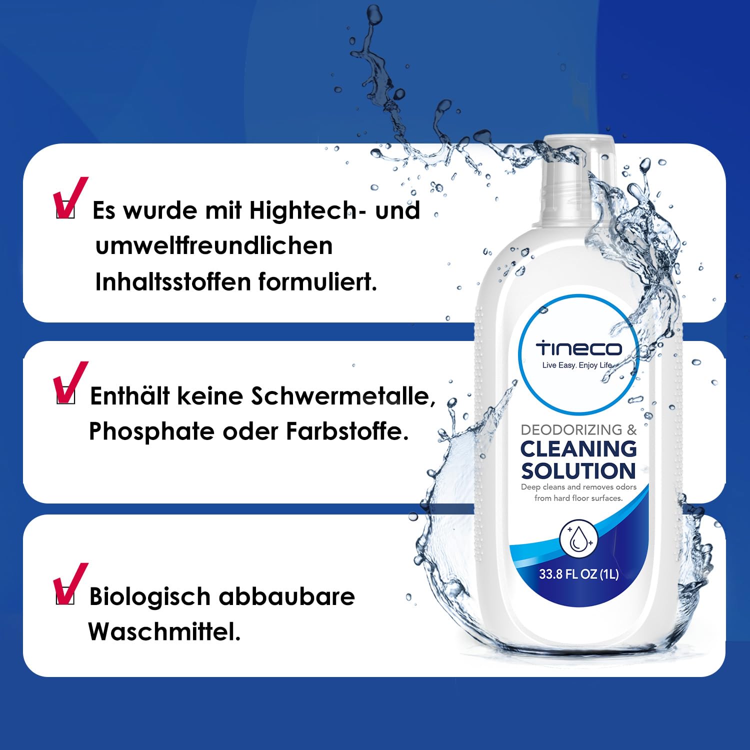Tineco Multi-Surface Bodenreiniger 2L für Tineco Nass Trockensauger S7 Stretch/i5/i6/Stretch S6/Switch S7/S9 Artist/Floor One S5 S6 S7Series (AUSSER iFloor 5 Steam,S5, S7 Stretch Steam), 1L*2