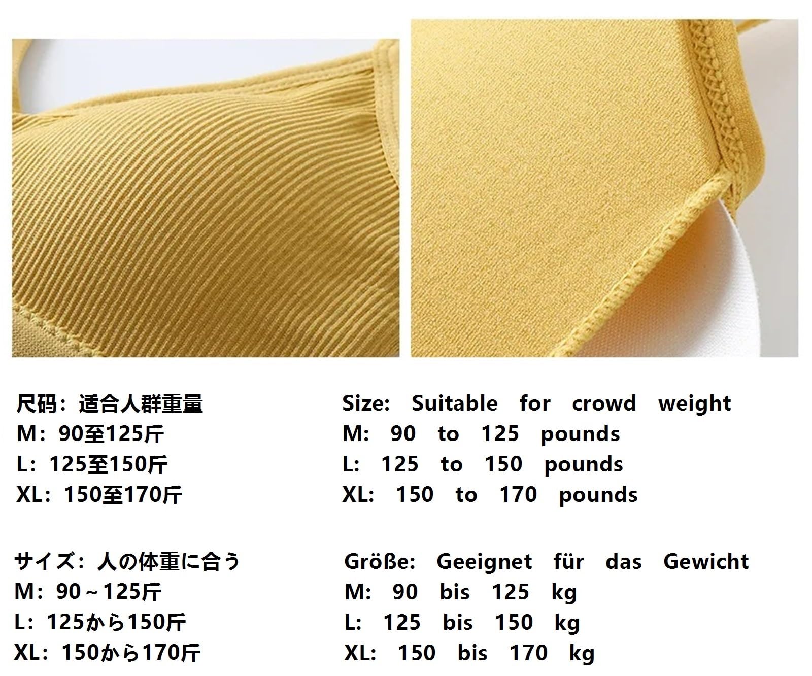 Set Reggiseno da Donna, Canotta A V Profonda, Senza Ferretto, Seno Piccolo, Coppa Push-up A Triangolo (Cachi, XL)
