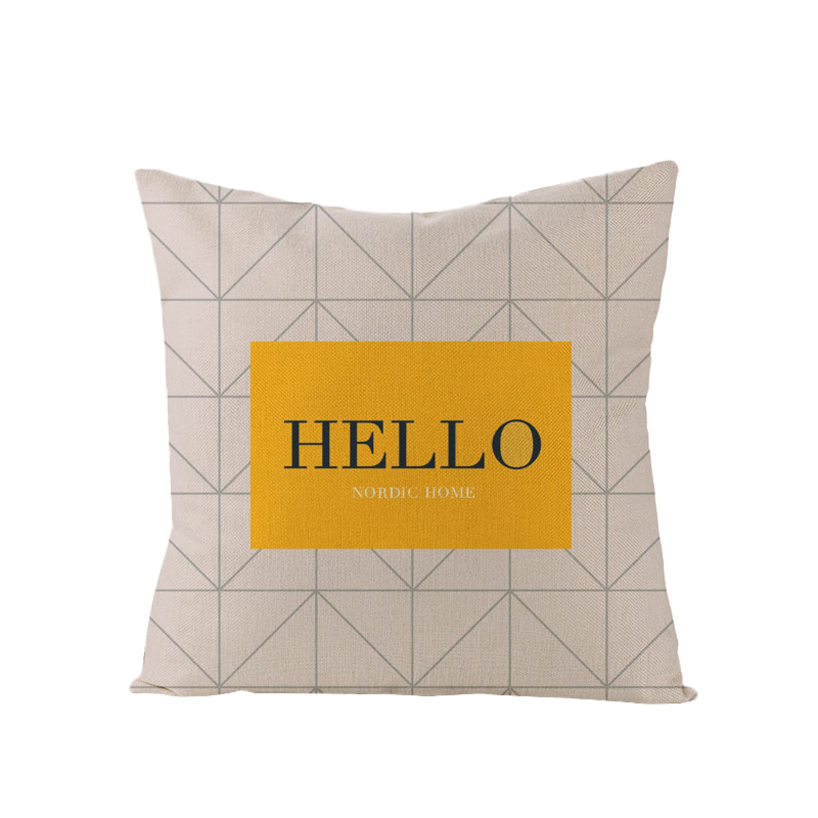 Sofa Fundas Cojines 60x60 Pack de 4 Cuadrado,Funda de Almohada Lino con Cremallera Invisible,Funda de Cojín Decoración para Hogar Sala Cama Jardín Silla Coche-geometría