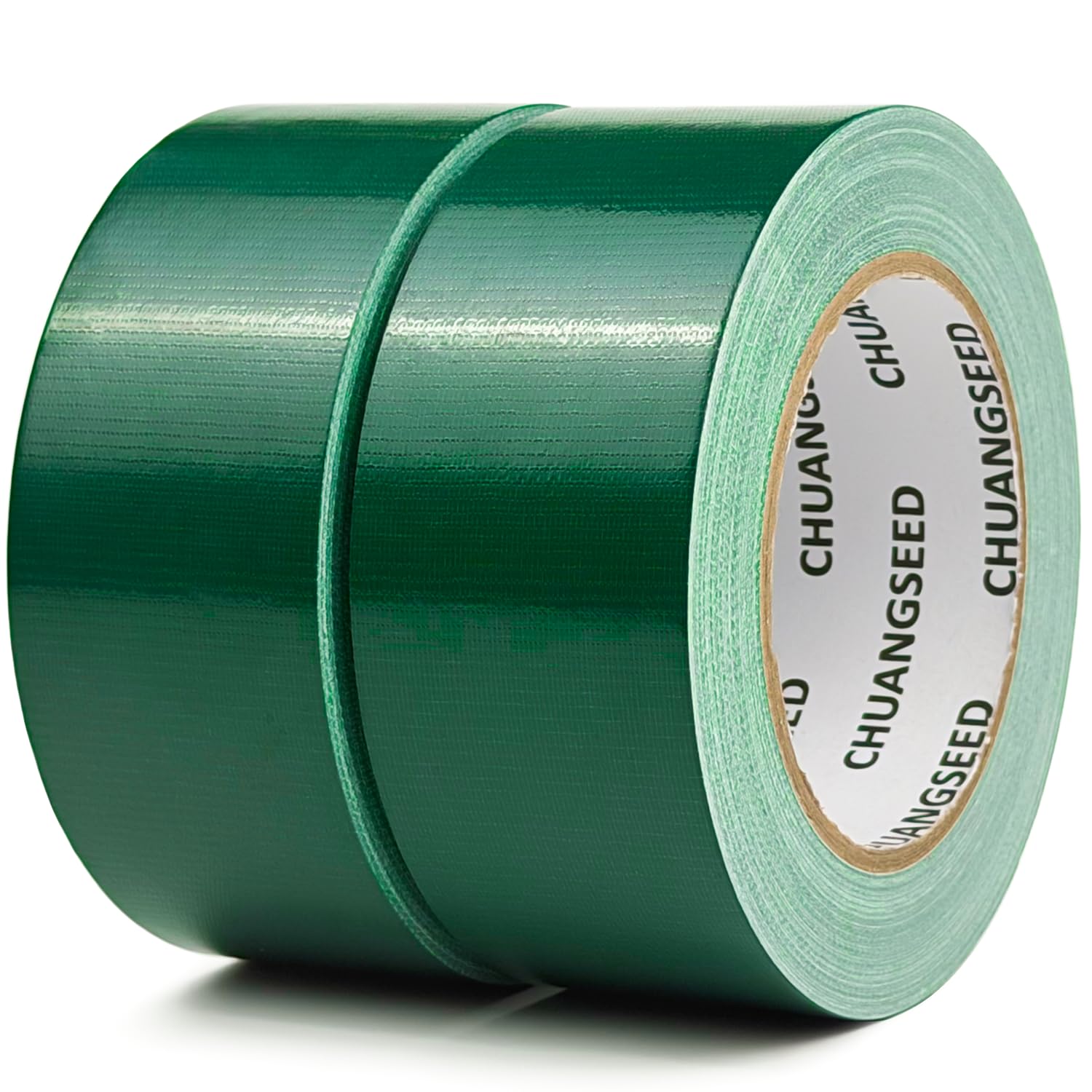 CHUANGSEED 2 Pack Green Duct Tape 50mm x 27.4m Heavy Duty Strong Gaffer Tape Waterproof for Repairs, DIY, Crafts, Bundling,and Moving Boxes, Indoor/Outdoor Use
