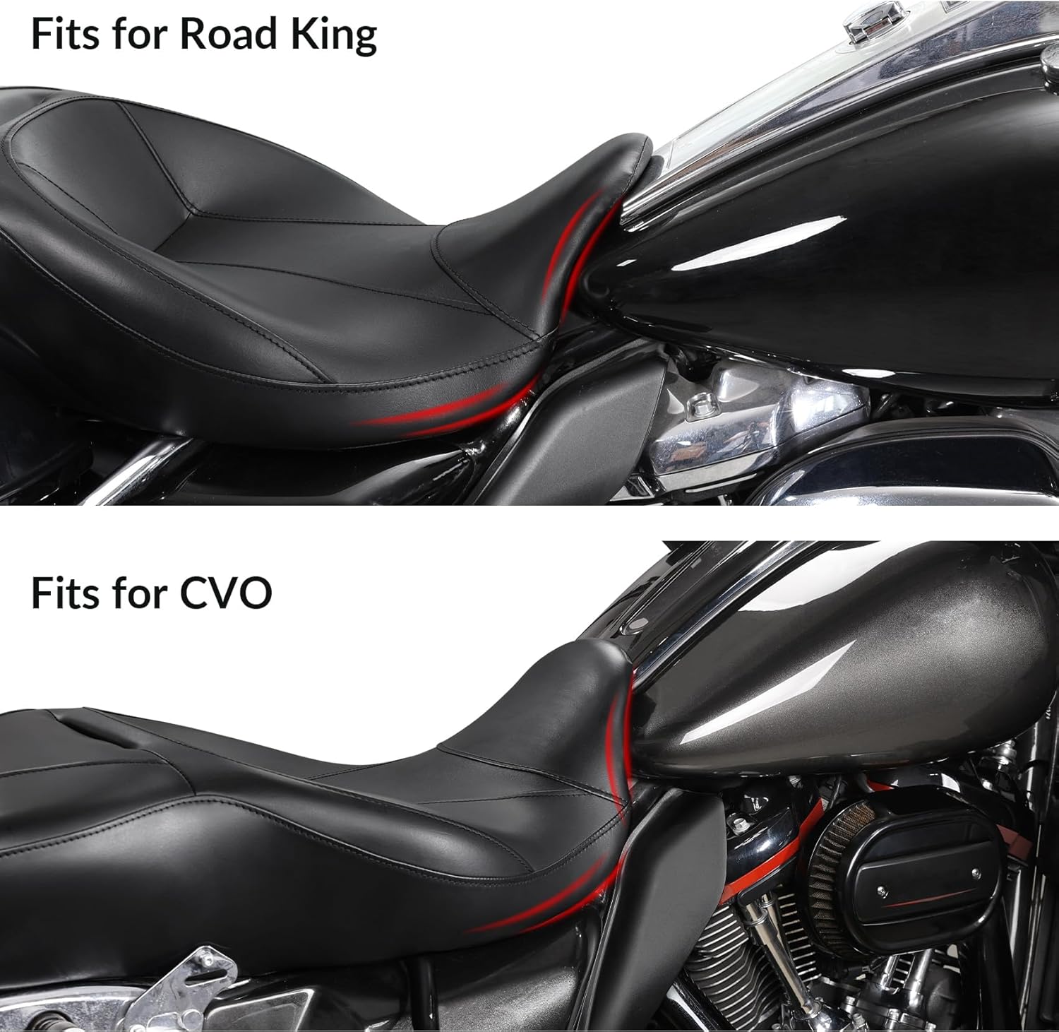TCT-MOTORPARTS Rider Passenger Seat Fit For Harley Touring Road King FLHR Street Glide FLHX 2009-2023; Road Glide Electra Glide Ultra Classic FLHTCU 2014-2023