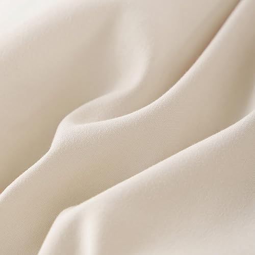 Miniatura 5 de JANZAA Juego de edredón de tamaño matrimonial de 7 piezas, juego de edredón de cama en una bolsa, edredón beige con sábanas de microfibra, fundas de