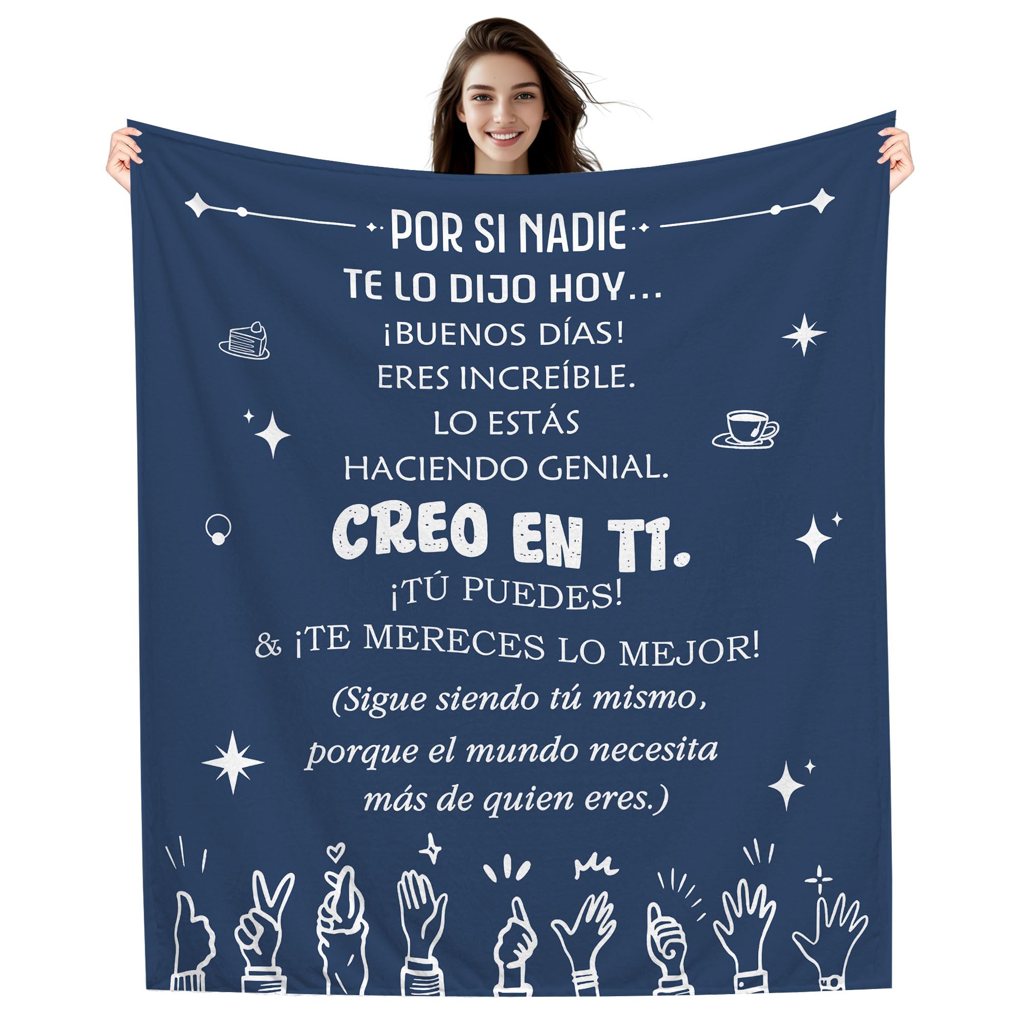 Por si nadie te lo dijo hoy... ¡Buenos días! Eres increíble Lo estás haciendo genial Creo en ti ¡Tú puedes! & ¡Te mereces lo mejor! Mantas para Hombres Regalo inspirador para Cumpleaños Navidad