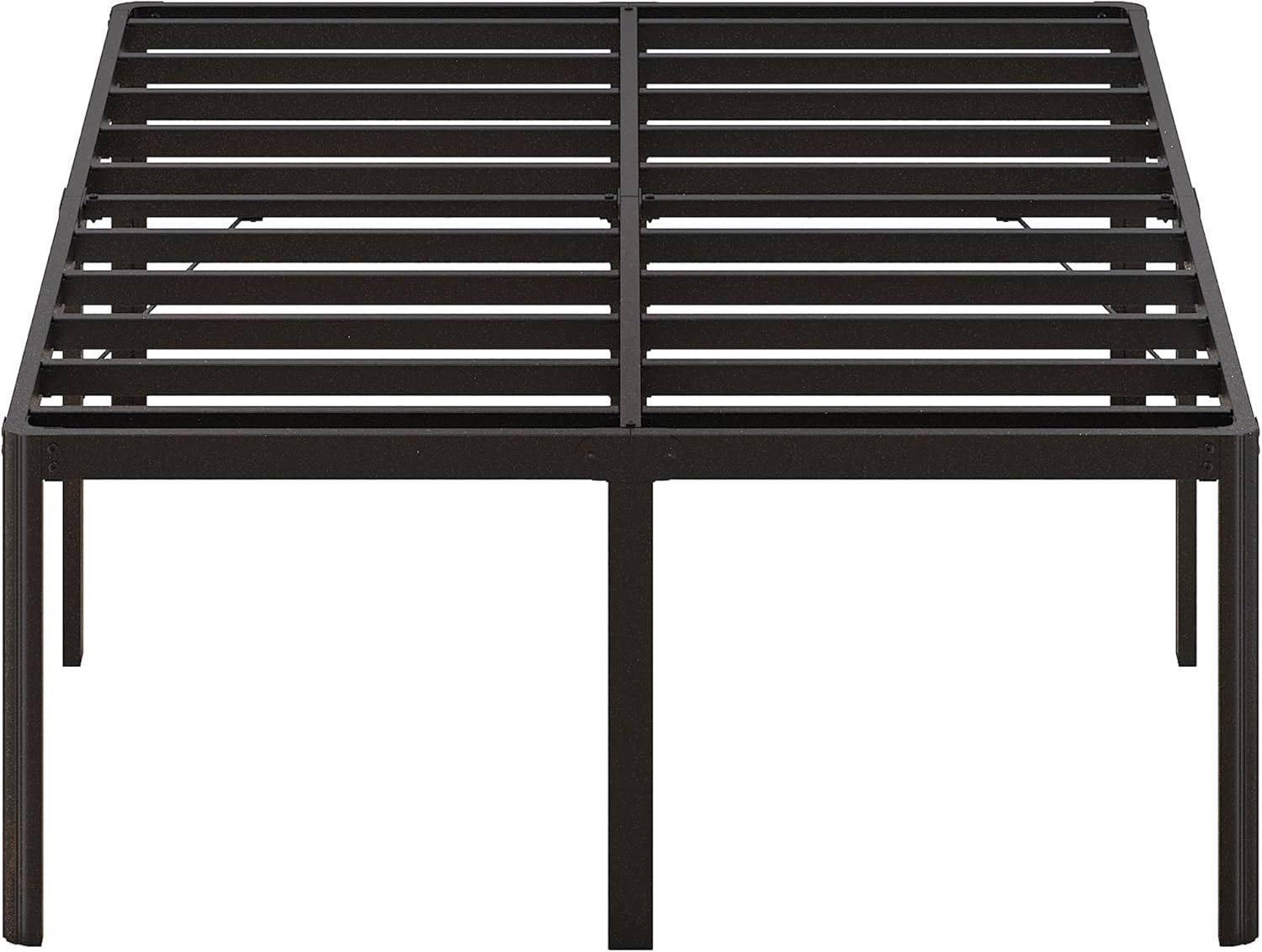 Size 24 Inch High Full Bed Frame with Rounded Corner, Heavy Duty Metal Bed Frame Full Under-Bed Storage Space, No Box Spring Needed, Noise Free, Easy Assembly, Black