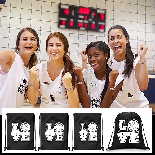 Miniatura 4 de Capoda 98 piezas de voleibol regalos de fiesta de voleibol, fútbol, béisbol, equipo de regalo, 12 llaveros, 12 paquetes de pelota deportiva para el