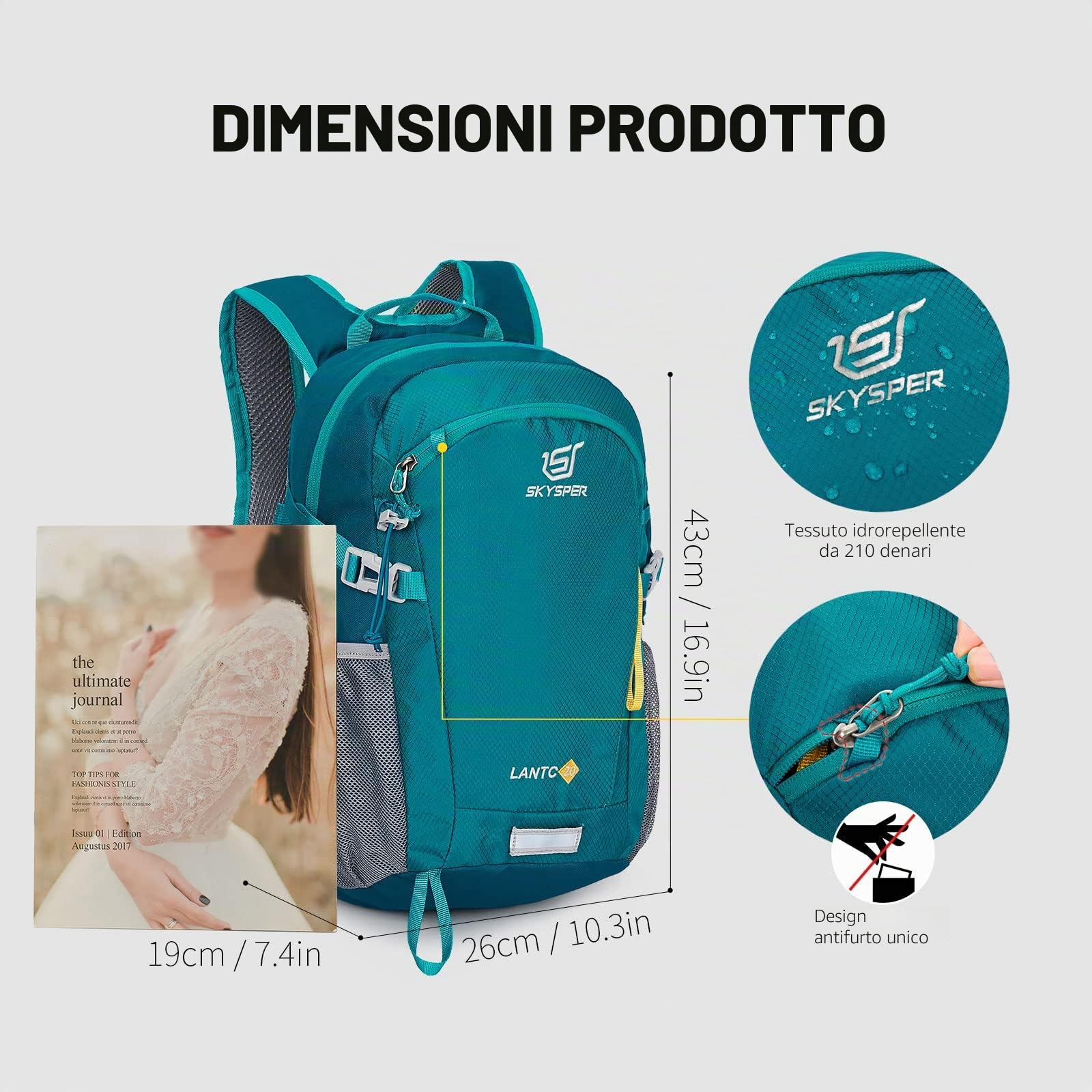 SKYSPER Zaino da Hiking 20L, Impermeabile Zaino Montagna per Viaggio Escursionismo Trekking Uomo e Donna