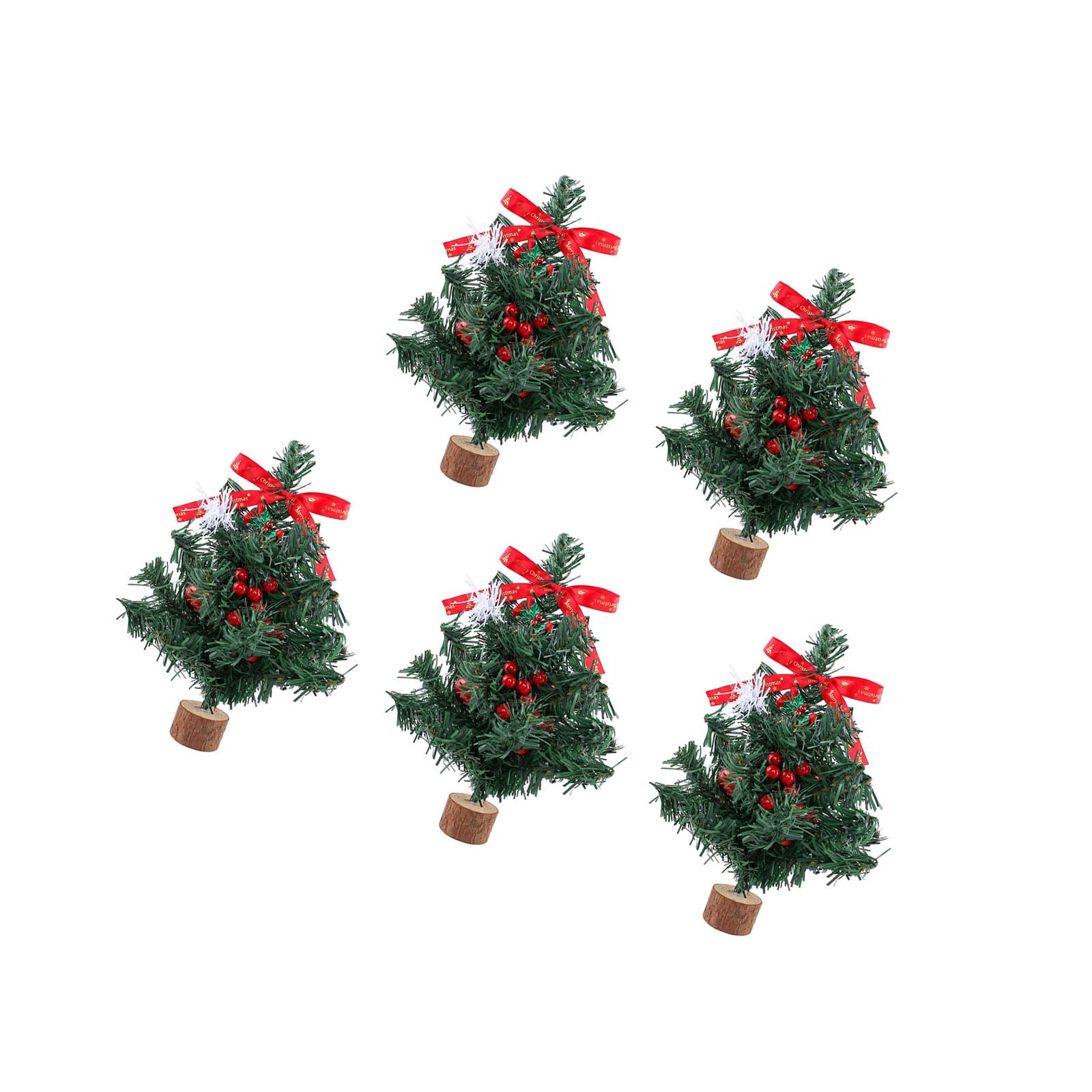 Shntig Realistic Miniature Christmas Tree with Red Berries Tabletop Festive Display Adornment for Easy Holiday Celebration Christmas Tree for Desk