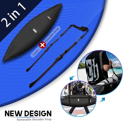 Miniatura 20 de LIBZAKI - Accesorios para cubierta de kayak/canoa, cubierta mejorada para tablas de remo de SUP para almacenamiento en interiores y exteriores, se