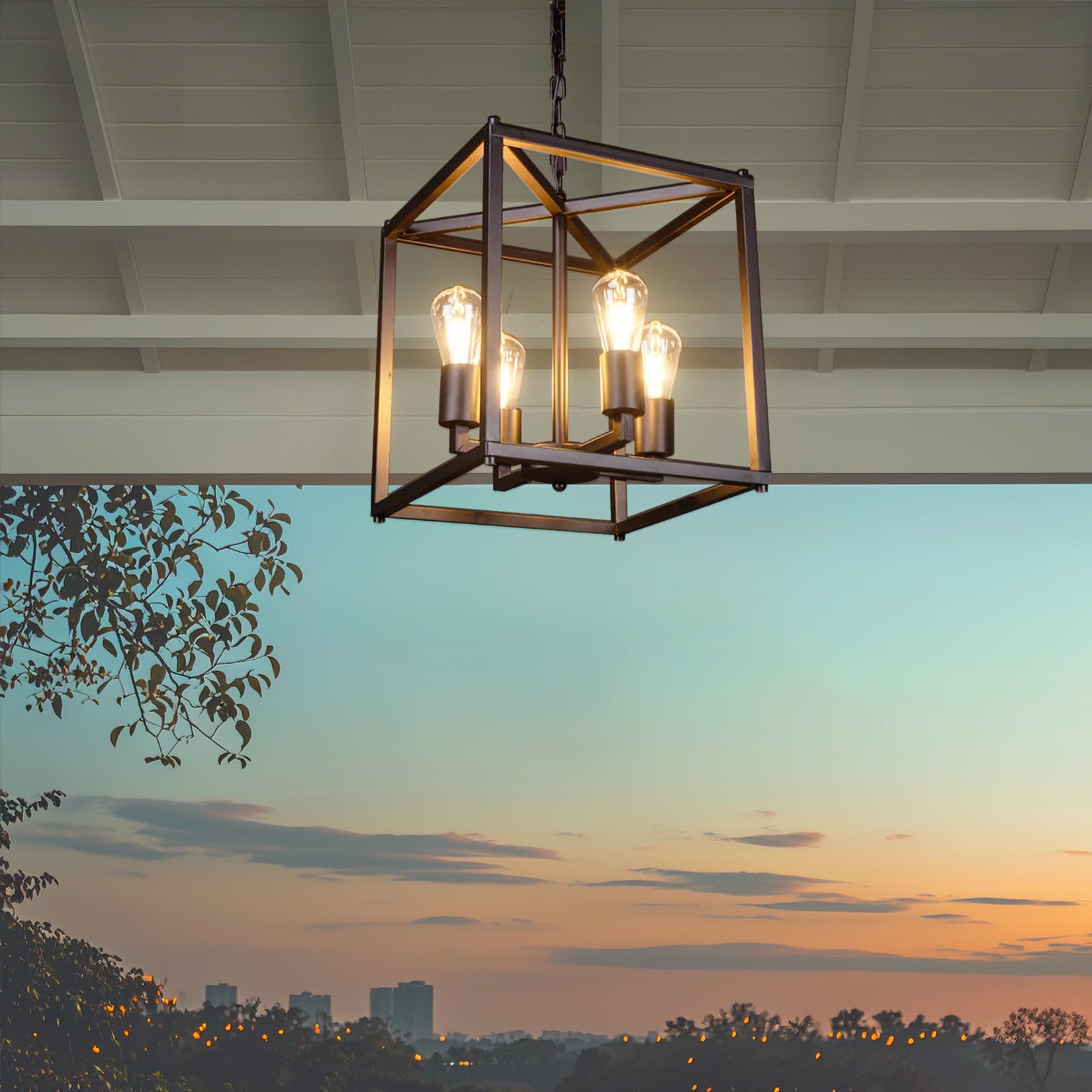 Lámpara de araña solar para exteriores, luces de cenador para exteriores, impermeable, lámpara colgante solar, lámpara de araña al aire libre para cenador, pérgola, decoración de toldo