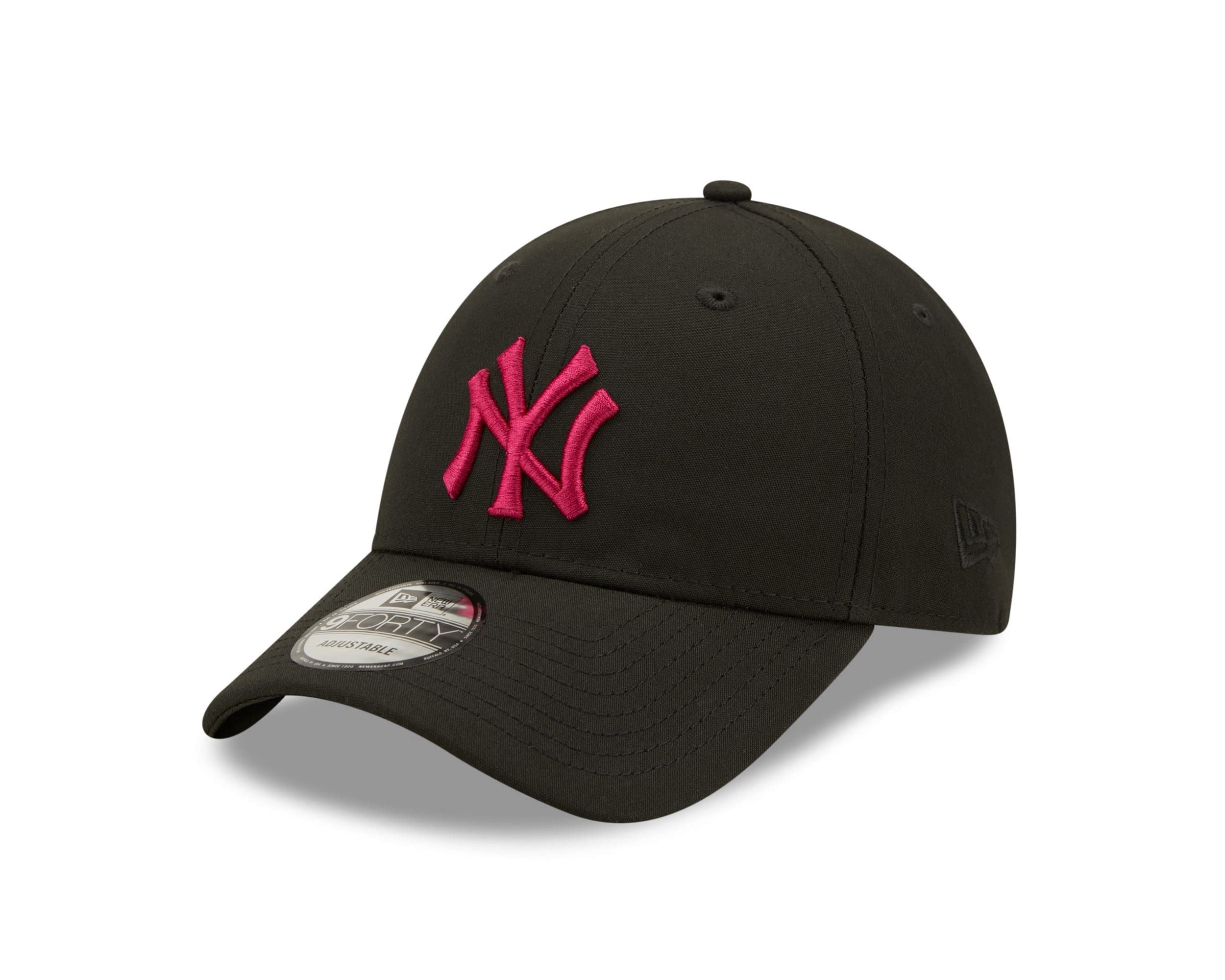 New Era New York Yankees MLB League Essential Black Pink 9Forty Adjustable Cap - One-Size