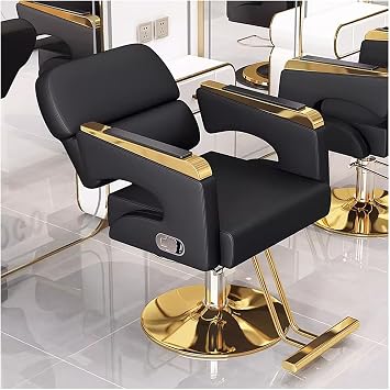 ZTGL Heavy Duty Hydraulic Barber Chair for Salon, Ergonomic Reclining Hair Stylist Chair with Footrest, 360  Swivel, All Purpose Salon Equipment for Barbershop, Black PU Leather,No Headrest 02