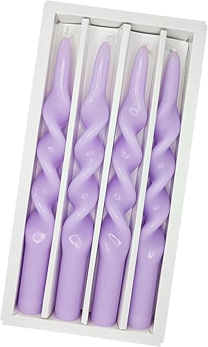 Miniatura 161 de Vela cónica en espiral torcida de 10 pulgadas, velas de colores sin perfume, velas altas sin humo para el hogar, vacaciones, boda, fiesta